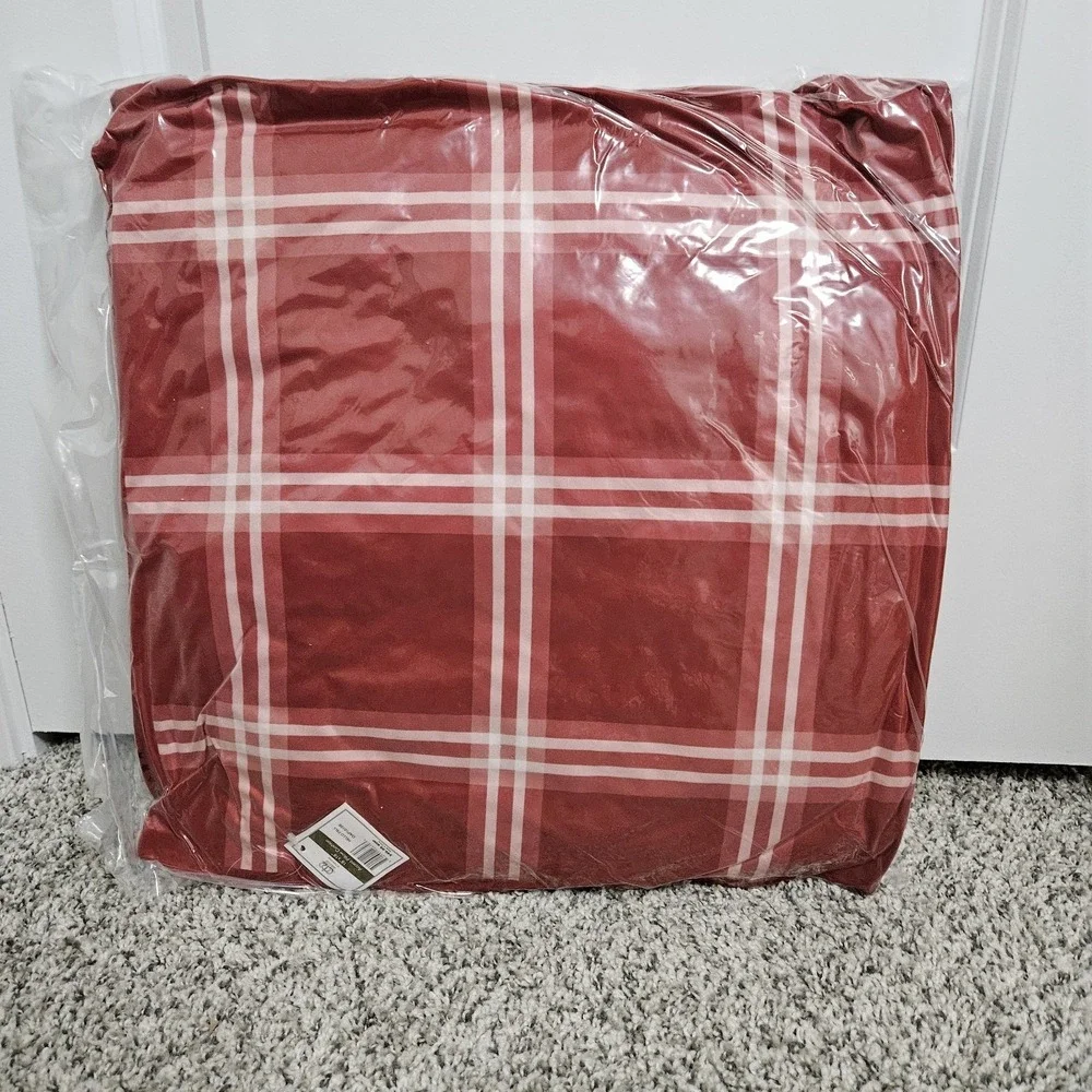 Farmhouse Cottagecore Hello Fall Accent Pillow 18x18 Red Floral Plaid Reversible